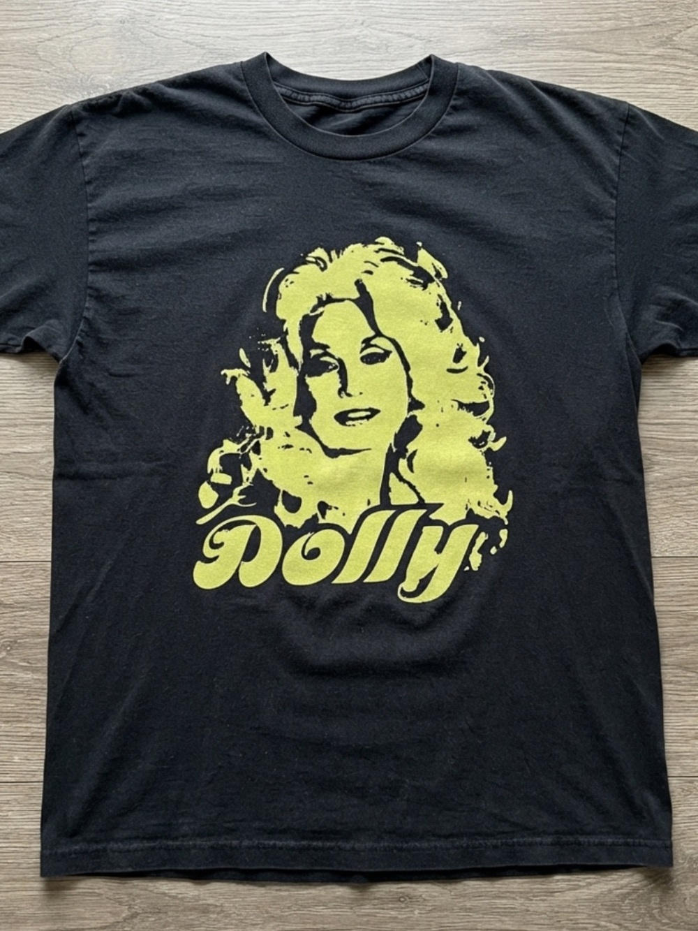 Gildan Black Tee with Yellow Dolly Portrait Graphic